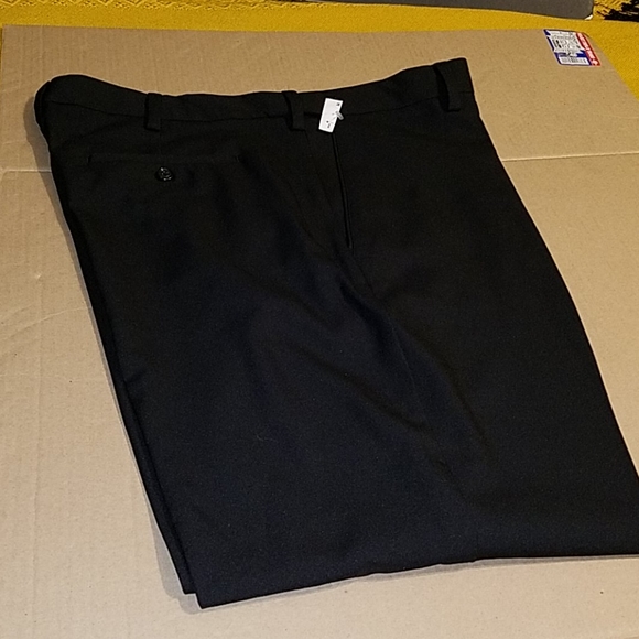 NWT SAVANE Men Dress flat front black pant trouser - Picture 5 of 11
